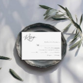 Minimale RSVP-kaart voor zwart en wit huwelijk RSVP Kaartje