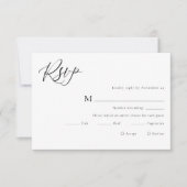 Minimale RSVP-kaart voor zwart en wit huwelijk RSVP Kaartje (Voorkant)