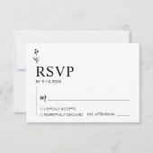 Minimale RSVP-kaart voor zwart en wit huwelijk RSVP Kaartje (Voorkant)