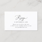 Minimale RSVP-kaarten voor zwarte en witte bruilof Visitekaartje (Voorkant)