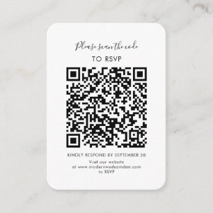 Minimale RSVP met QR-codescript Informatiekaartje