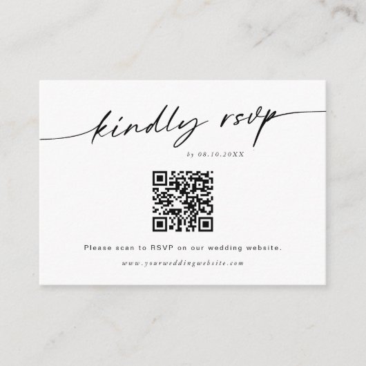 Minimale RSVP-streepjescodeset voor website Informatiekaartje (Voorkant)