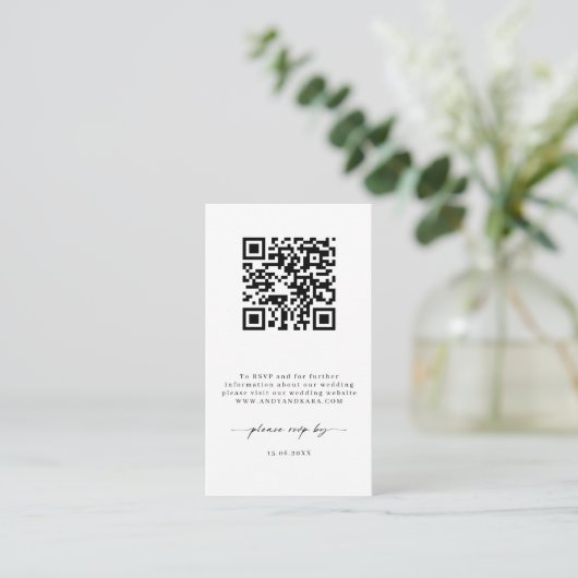 Minimale RSVP-streepjescodeset voor website Informatiekaartje (Staand voorkant)