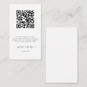 Minimale RSVP-streepjescodeset voor website Informatiekaartje (Voorkant / Achterkant)