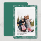 Minimale ruit één foto turquoise verticaal feestdagenkaart (Voorkant / Achterkant)