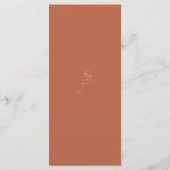 Minimale Rust Peach Fine Art Bloemenbruiloft Menu (Achterkant)