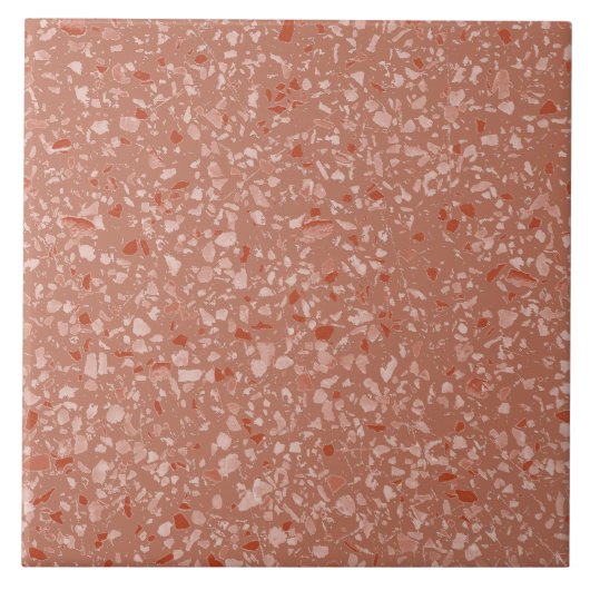 Minimale Rust Terracotta Terrazzo stenen patroon Tegeltje (Voorkant)