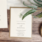 Minimale Rustic Greenery Wedding Kaart