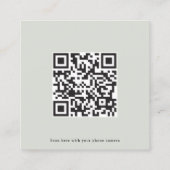 Minimale Rustic Greenery Wedding Rsvp Kaart QR-cod Vierkante Visitekaartje (Achterkant)