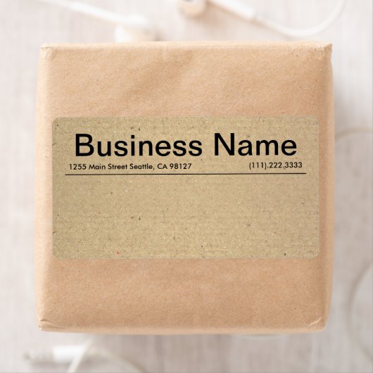 Minimale Rustic Kraft Small Business Shipping Etiket (Insitu)