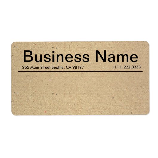 Minimale Rustic Kraft Small Business Shipping Etiket (Voorkant)