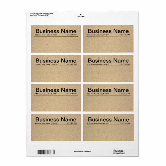 Minimale Rustic Kraft Small Business Shipping Etiket (Full Sheet)