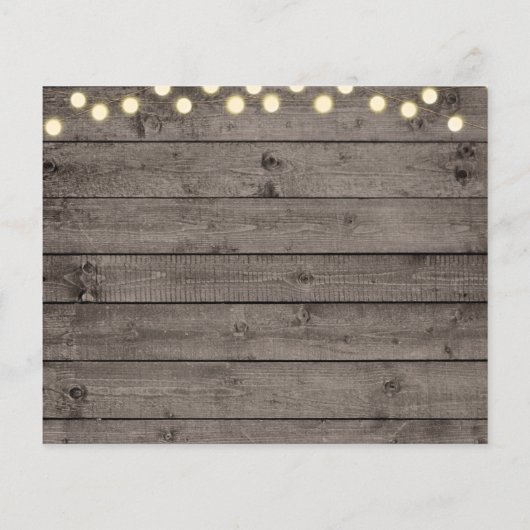 Minimale Rustic Wood & Lichten Foto opslaan Datum (Achterkant)