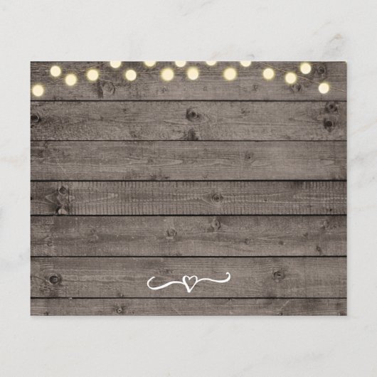 Minimale Rustic Wood & Lichten Foto opslaan Datum (Achterkant)