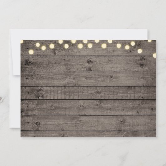 Minimale Rustic Wood & Lichten Foto opslaan Datum Kaart (Achterkant)