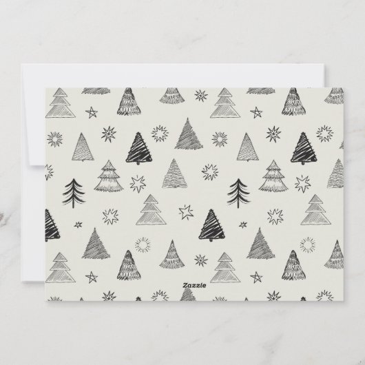 Minimale rustieke 1 foto Roest Dusky Christmas Spi Feestdagenkaart (Achterkant)