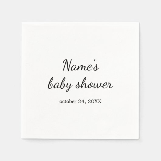 Minimale rustieke Baby showers servetten (Voorkant)