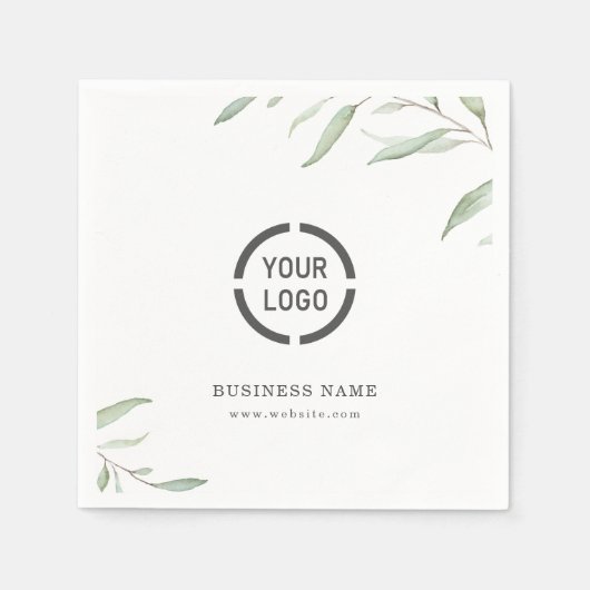 Minimale rustieke groen branded business logo servet (Voorkant)