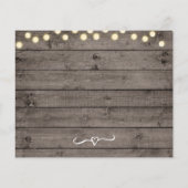 Minimale Rustieke Hout & Lichten Foto Save the Dat (Achterkant)