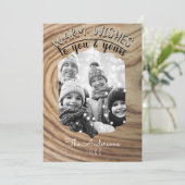 Minimale Rustieke Houten Kerst Foto Kaart (Staand voorkant)