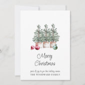 Minimale rustieke kerstbomen vakantie Kaart (Voorkant)