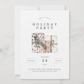 Minimale rustieke kerstcadeaus Holiday Party Kaart (Voorkant)