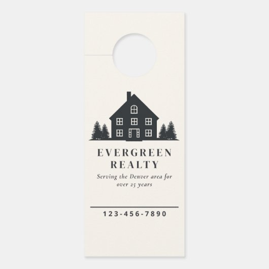 Minimale rustieke makelaar huis foto deurhanger (Voorkant)