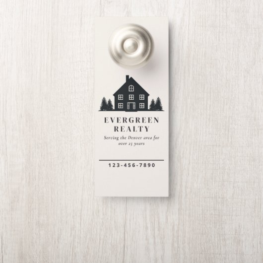 Minimale rustieke makelaar huis foto deurhanger (Op knop)