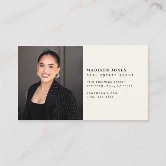 Minimale rustieke makelaar huis foto visitekaartje (Achterkant)