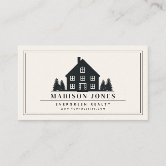 Minimale rustieke makelaar huis foto visitekaartje (Voorkant)
