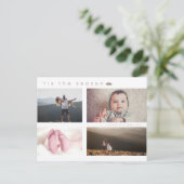 Minimale Rustieke Multi Photo Holiday Kaart (Staand voorkant)