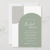 Minimale Rustieke Saliegroene Boog Boho Bruidsborr Kaart (Voorkant)