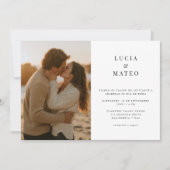 Minimale rustieke strand zonsondergang foto Spaans Kaart (Voorkant)