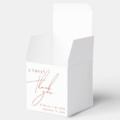 Minimale rustieke Terracotta Sweet Dank u bruiloft Bedankdoosjes (Geopend)