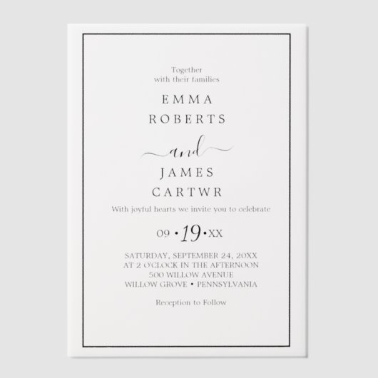 Minimale Rustieke Vellum Uitnodiging (Voorkant)