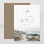 Minimale rustieke zeekant rotsachtige kust strand  kaart (Voorkant / Achterkant)