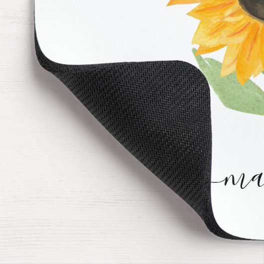 Minimale Rustieke Zonnebloem Gepersonaliseerde Naa Muismat (Hoek)