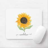 Minimale Rustieke Zonnebloem Gepersonaliseerde Naa Muismat (Met muis)