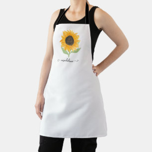 Minimale Rustieke Zonnebloem Persoonlijke Naam Scr Schort