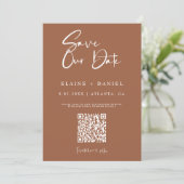 Minimale Rustige QR-codefoto voor script Save The Date (Staand voorkant)