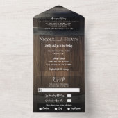 Minimale Rustische landelijke Barrel-bruiloft All In One Uitnodiging (Binnen)