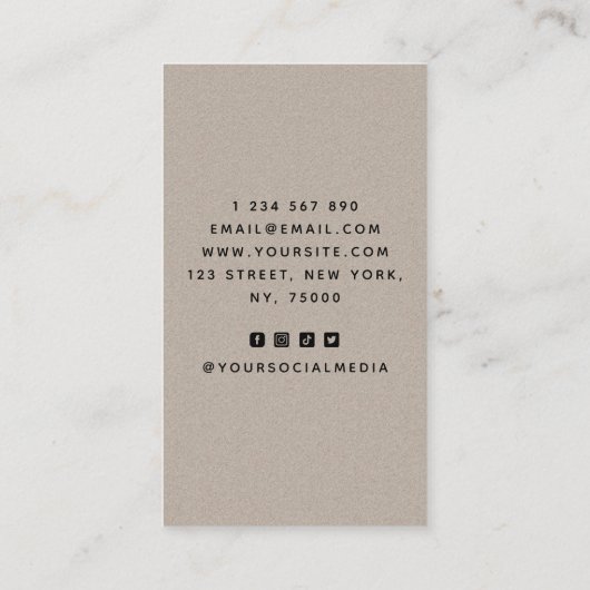 Minimale Rusty Kraft Voeg je eigen Qr-code toe Visitekaartje (Achterkant)