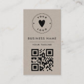 Minimale Rusty Kraft Voeg je eigen Qr-code toe Visitekaartje (Voorkant)