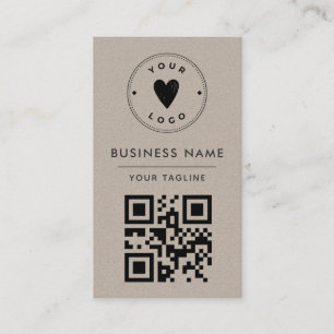 Minimale Rusty Kraft Voeg je eigen Qr-code toe Visitekaartje