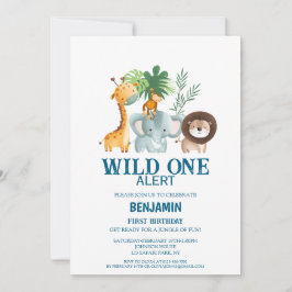 Minimale Safari Wild One Verjaardag Kaart