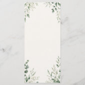 Minimale Sage Botanische Trouwmenu Aangepaste Deta Menu (Achterkant)