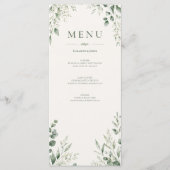 Minimale Sage Botanische Trouwmenu Aangepaste Deta Menu (Voorkant)