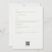 Minimale Sage Foliage Outline All-in-One Bruiloft Kaart (Achterkant)