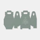 Minimale Sage Green Branch Calligraphy Wedding Bedankdoosjes (Uitgevouwen)