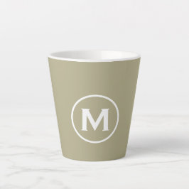 Minimale Sage Green Classic Monogram Latte Mok
